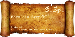 Bernfeld Szeráf névjegykártya
